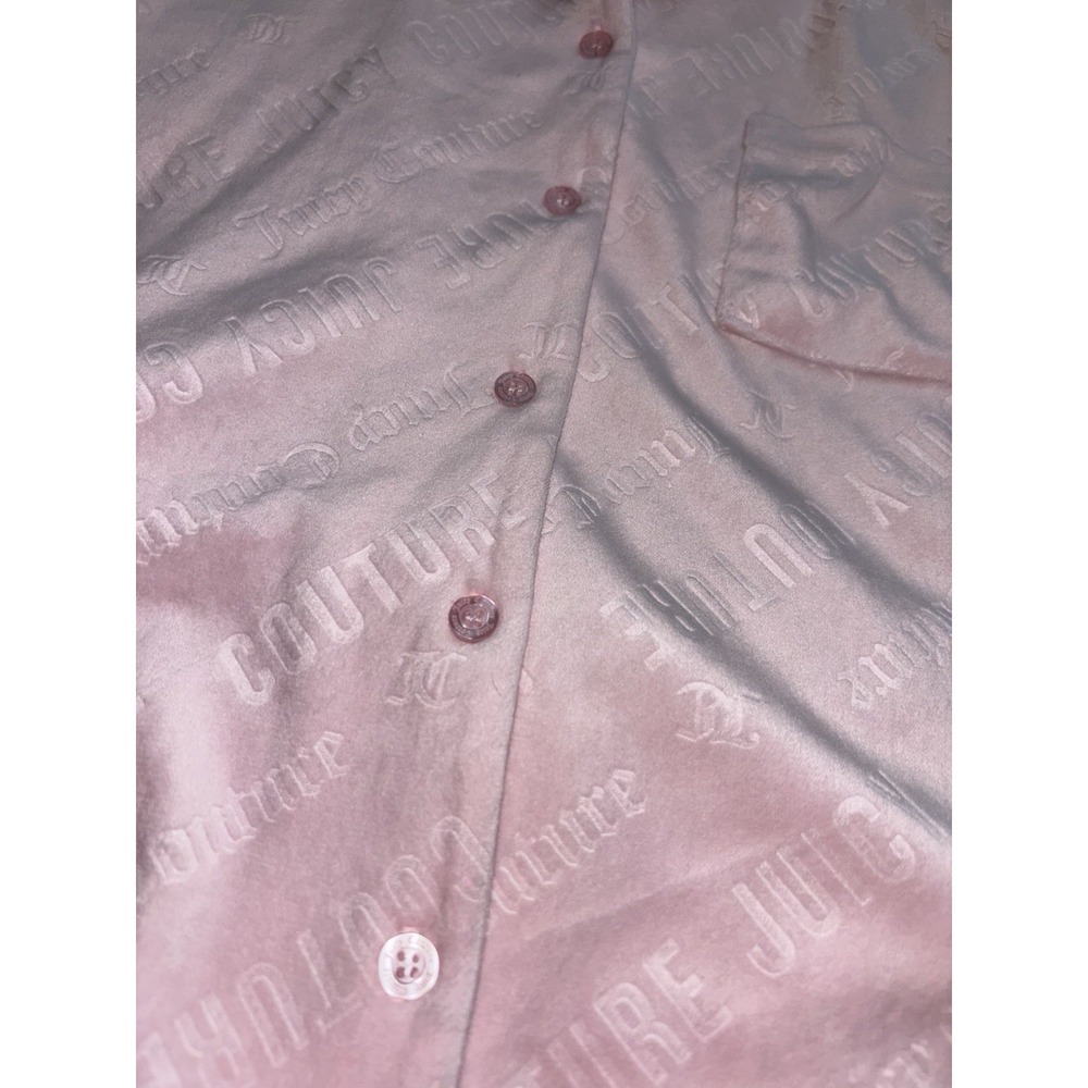 Juicy Couture Sleepwear Set Small Pink on Pink Embossed Monogram Top & Pants - Picture 8 of 10